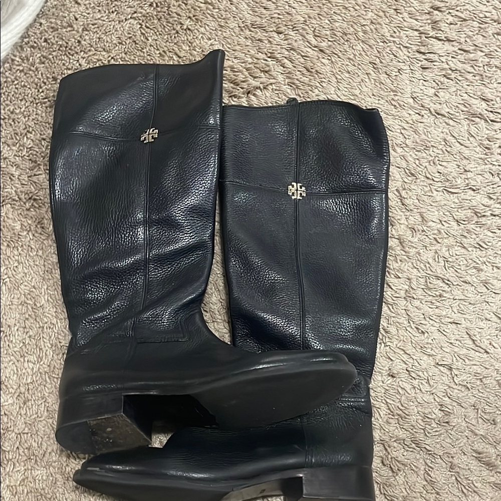 Tory Burch Black Leather Riding Boots